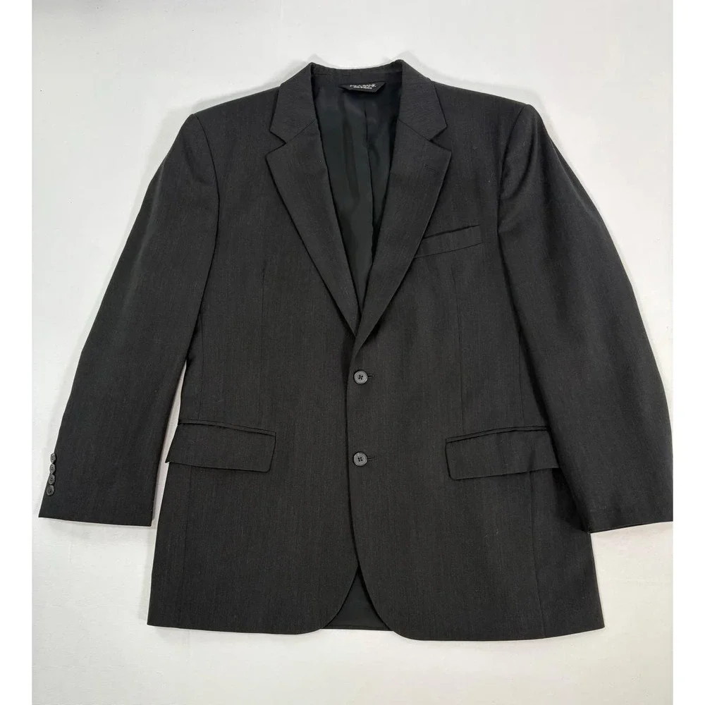 Jos A Bank Traveler's Collection Tailored Fit‎ 42R Wool 2 Btn Black Suit Blazer